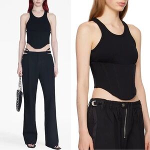 Dion Lee Float Corset Style Tank Top Y2K Minimalist Zip Crop